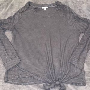 Grey sweater material dress tee